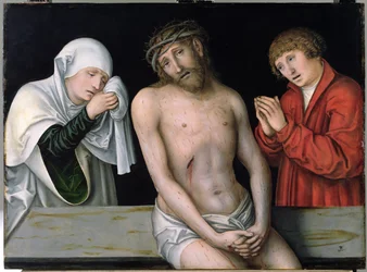 Christus als der Schmerzensmann mit der Jungfrau und St. Johannes
